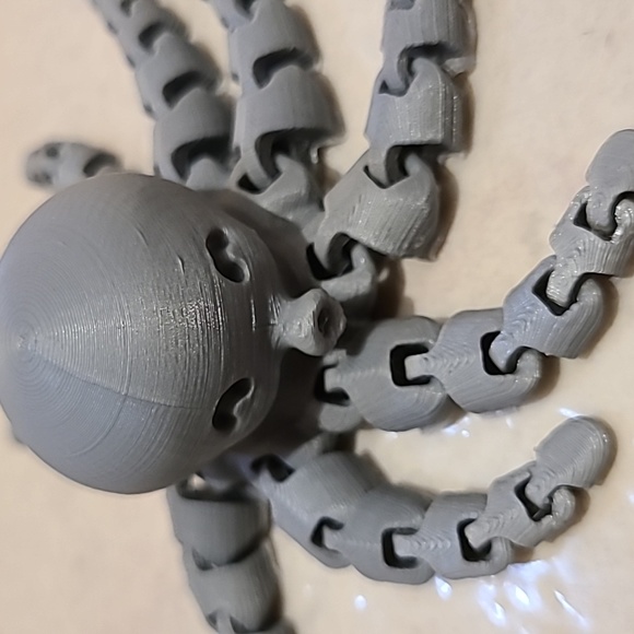 Gray 3D Printed Octopus - Picture 2 of 6
